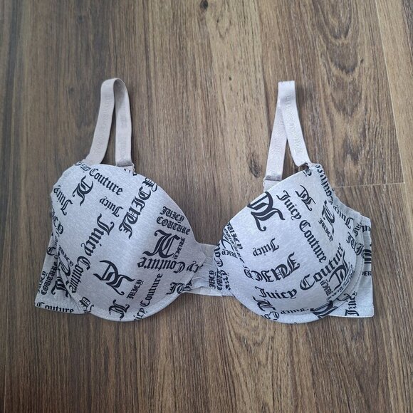 💙 Juicy Couture Lightly Padded Bra Wide Straps Size 38D - Picture 1 of 7